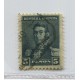 ARGENTINA 1892 GJ 204 ESTAMPILLA $ 5 SAN MARTIN CON FILIGRANA SOL GRANDE Y DENTADO 12 1/4 x 12 1/4 MUY RARA U$ 250