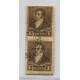 ARGENTINA 1892 GJ 138PH PAREJA DE ESTAMPILLAS SIN DENTADO HORIZONTAL, EN CATALOGO SOLO FIGURA EN NUEVO U$ 200 USADA ES RARISIMA