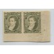 ARGENTINA 1889 GJ 112P PAREJA DE ESTAMPILLAS VARIEDAD SIN DENTAR CON DOBLE BORDE ESQUINA DE HOJA HERMOSA Y MINT U$ 75