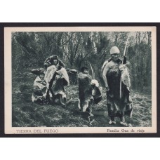 TIERRA DEL FUEGO FAMILA ONA ANTIGUA TARJETA POSTAL FOTOGRAFO ALBERTO MARIA DE AGOSTINI