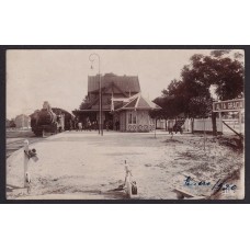 ESTACION DE FERROCARRIL ANTIGUA TARJETA POSTAL ALTA GRACIA CORDOBA TREN RARA