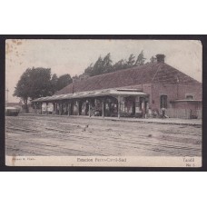 TANDIL ESTACION DE FERROCARRIL ANTIGUA TARJETA POSTAL A COLOR RARA