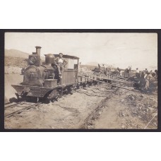 SIERRA DE LA VENTANA TREN TRABAJOS DE CARGA DE FERROCARRIL ANTIGUA TARJETA POSTAL RARA