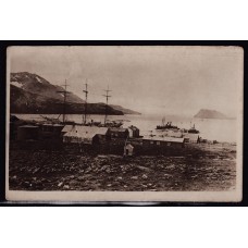 ANTARTIDA ARGENTINA 1920 FOTO TARJETA POSTAL FACTORIS DE BALLENAS CAZADAS EN GRYTVIKEN GEORGIAS DEL SUR