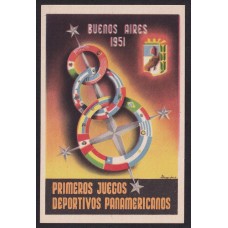 DEPORTES JUEGOS PANAMERICANOS ANTIGUA TARJETA POSTAL PERONISMO PERON 1951