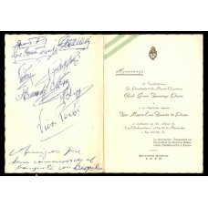 EVA PERON EVITA 1948 RARO MENU CENA HOMENAJE EMPLEADOS DE SEGURO PERONISMO, RARO